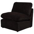 Pemberly Row Modular Upholstery Fabric Corduroy Armless Chair in Brown