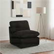Pemberly Row Modular Upholstery Fabric Corduroy Armless Chair in Brown