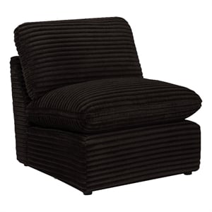 Pemberly Row Modular Upholstery Fabric Corduroy Armless Chair in Brown