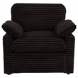 Pemberly Row Upholstery Fabric Corduroy Power Recliner Chair in Brown