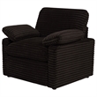 Pemberly Row Upholstery Fabric Corduroy Power Recliner Chair in Brown