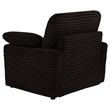 Pemberly Row Upholstery Fabric Corduroy Power Recliner Chair in Brown
