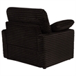 Pemberly Row Upholstery Fabric Corduroy Power Recliner Chair in Brown