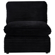 Pemberly Row Modular Upholstery Fabric Corduroy Armless Chair in Black