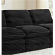 Pemberly Row Modular Upholstery Fabric Corduroy Armless Chair in Black