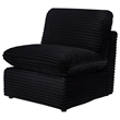 Pemberly Row Modular Upholstery Fabric Corduroy Armless Chair in Black