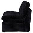 Pemberly Row Modular Upholstery Fabric Corduroy Armless Chair in Black