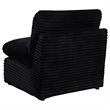 Pemberly Row Modular Upholstery Fabric Corduroy Armless Chair in Black