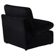 Pemberly Row Modular Upholstery Fabric Corduroy Armless Chair in Black