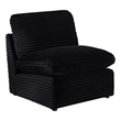 Pemberly Row Modular Upholstery Fabric Corduroy Armless Chair in Black