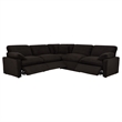 Pemberly Row 5-piece Fabric Modular Power Reclining Sectional in Chocolate
