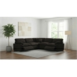 Pemberly Row 5-piece Fabric Modular Power Reclining Sectional in Chocolate