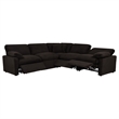 Pemberly Row 5-piece Fabric Modular Power Reclining Sectional in Chocolate