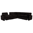 Pemberly Row 6-piece Fabric Modular Power Reclining Sectional in Chocolate