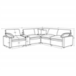 Pemberly Row 6-piece Fabric Modular Power Reclining Sectional in Chocolate