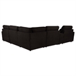Pemberly Row 6-piece Fabric Modular Power Reclining Sectional in Chocolate