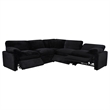 Pemberly Row 5-piece Fabric Modular Power Reclining Sectional in Black