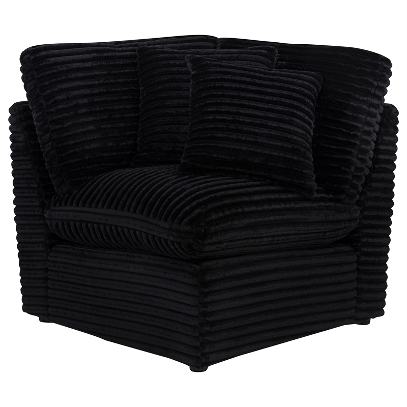 Pemberly Row 5-piece Fabric Modular Power Reclining Sectional in Black