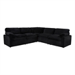 Pemberly Row 5-piece Fabric Modular Power Reclining Sectional in Black
