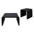 Pemberly Row 2-piece Woven Rattan Coffee and End Table Set in Black