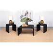 Pemberly Row 3-piece Woven Rattan Coffee and End Table Set in Black