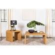 Pemberly Row 2-piece Woven Rattan Coffee and End Table Set in Natural