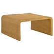 Pemberly Row 2-piece Woven Rattan Coffee and End Table Set in Natural