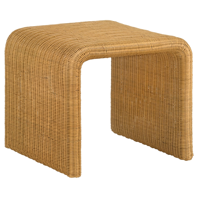Pemberly Row 3-piece Woven Rattan Coffee and End Table Set in Natural