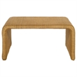 Pemberly Row 3-piece Woven Rattan Coffee and End Table Set in Natural