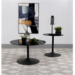 Pemberly Row 2-piece Round Glass Top Coffee and End Table Set in Black