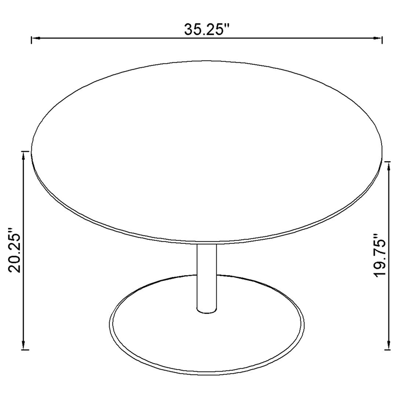 Pemberly Row 2-piece Round Glass Top Coffee and End Table Set in Black