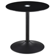 Pemberly Row 3-piece Round Glass Top Coffee and End Table Set in Black