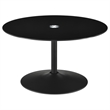 Pemberly Row 3-piece Round Glass Top Coffee and End Table Set in Black