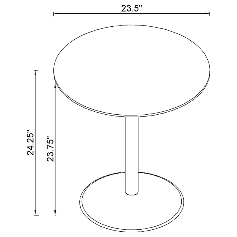 Pemberly Row 3-piece Round Glass Top Coffee and End Table Set in Black