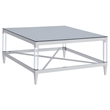 Pemberly Row 2-piece Square Coffee and End Table Set in Chrome