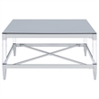 Pemberly Row 2-piece Square Coffee and End Table Set in Chrome