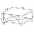 Pemberly Row 2-piece Square Coffee and End Table Set in Chrome