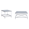 Pemberly Row 2-piece Square Coffee and End Table Set in Chrome
