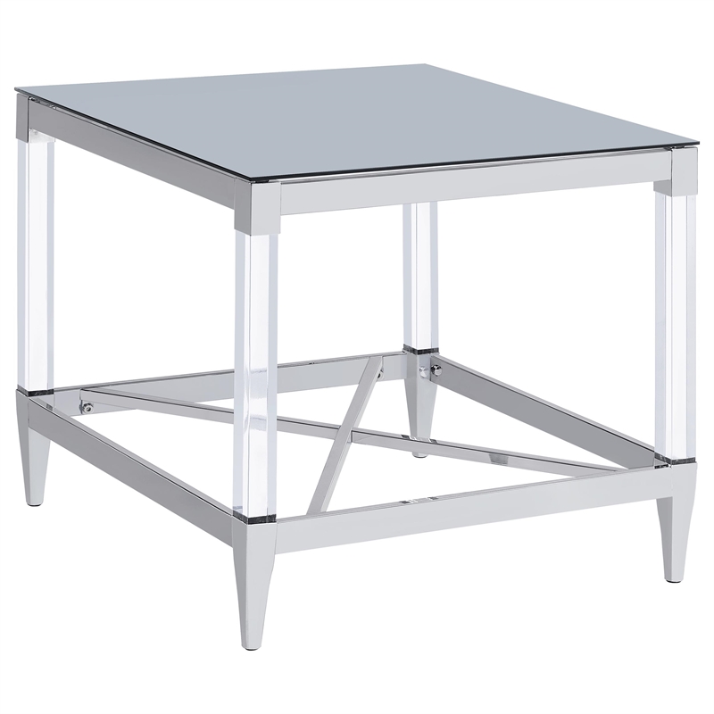 Pemberly Row 3-piece Square Coffee and End Table Set in Chrome