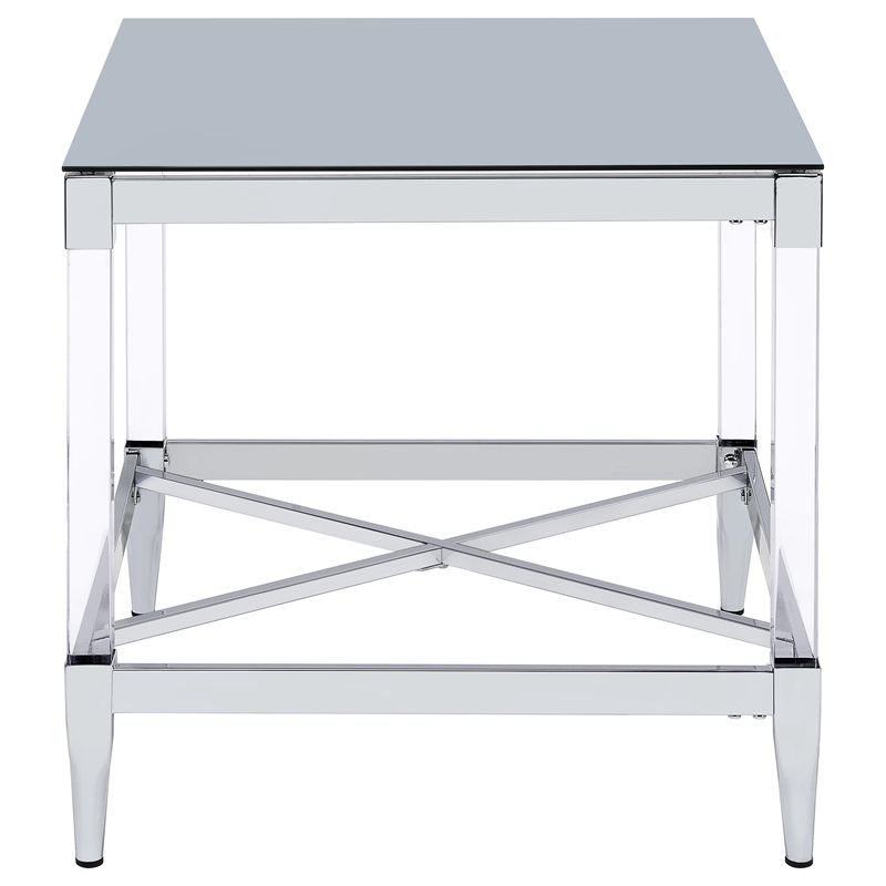 Pemberly Row 3-piece Square Coffee and End Table Set in Chrome