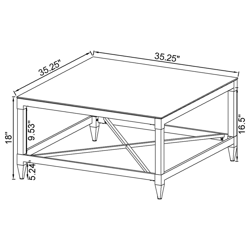 Pemberly Row 3-piece Square Coffee and End Table Set in Chrome