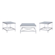 Pemberly Row 3-piece Square Coffee and End Table Set in Chrome
