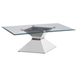 Pemberly Row 2-piece Rectangular Coffee and End Table Set in Chrome