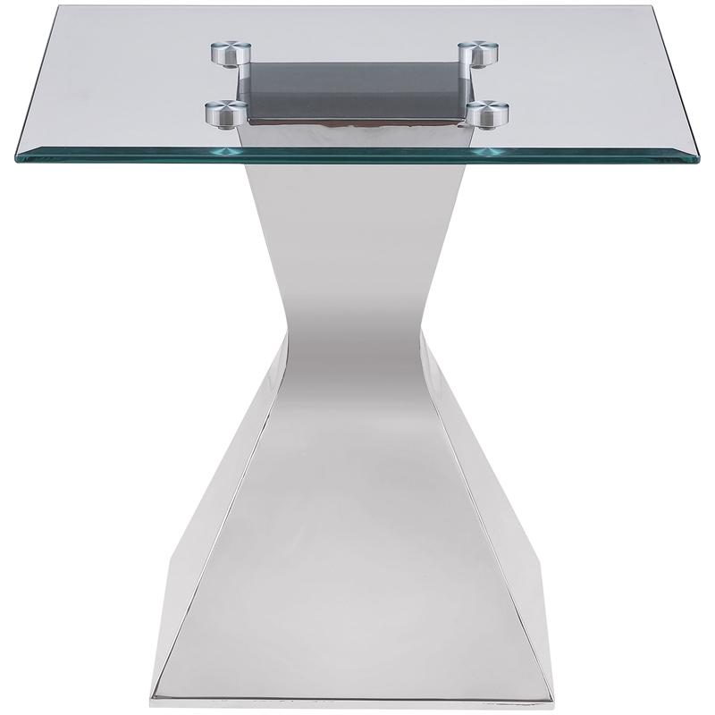 Pemberly Row 3-piece Rectangular Coffee and End Table Set in Chrome