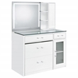 Pemberly Row 2-drawer Vanity Set with LED Mirror in White High Gloss