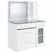 Pemberly Row 2-drawer Vanity Set with LED Mirror in White High Gloss