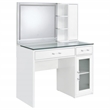 Pemberly Row 2-drawer Vanity Set with LED Mirror in White High Gloss