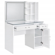 Pemberly Row 2-drawer Vanity Set with LED Mirror in White High Gloss