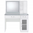 Pemberly Row 2-drawer Vanity Set with LED Mirror in White High Gloss