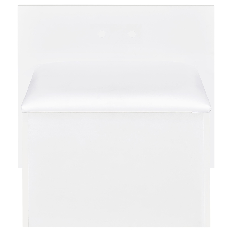 Pemberly Row 2-drawer Vanity Set with LED Mirror in White High Gloss